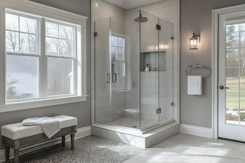 Contemporary Shower with Built-in Shelf